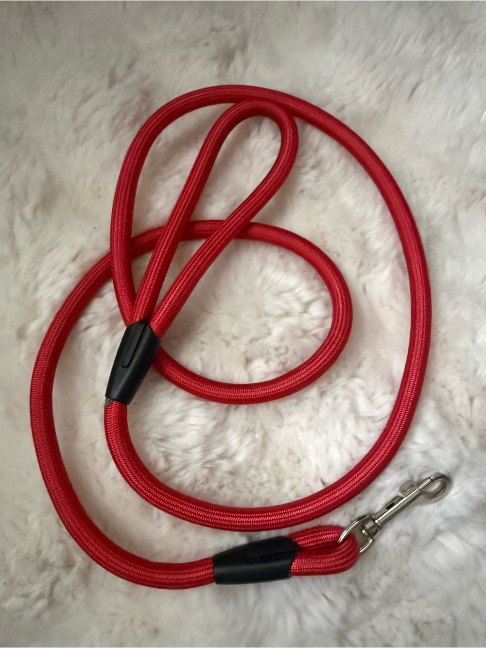Premium Red Rope Dog Leash with Secure Metal Clip